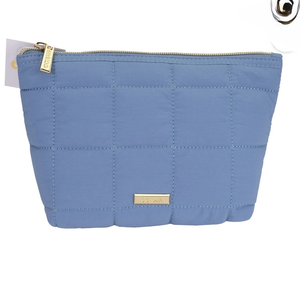 Conair Clutch Quilted Blue Cosmetic Bag NWT